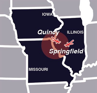 Keck Plumbing Service Area - Quincy, IL and Springfield, IL